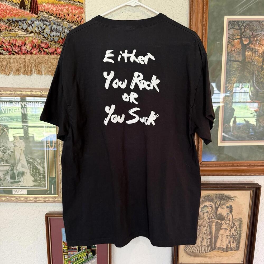 Vintage 00s Martina McBride Local Crew Either You Rock Or You Suck Shirt Size XL
